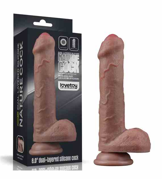 DILDO 8'' DUAL LAYERED SILICONE COCK