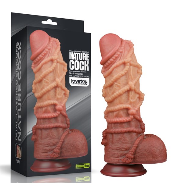 10.5'' DUAL LAYERED PLATINUM SILICONE COCK WI