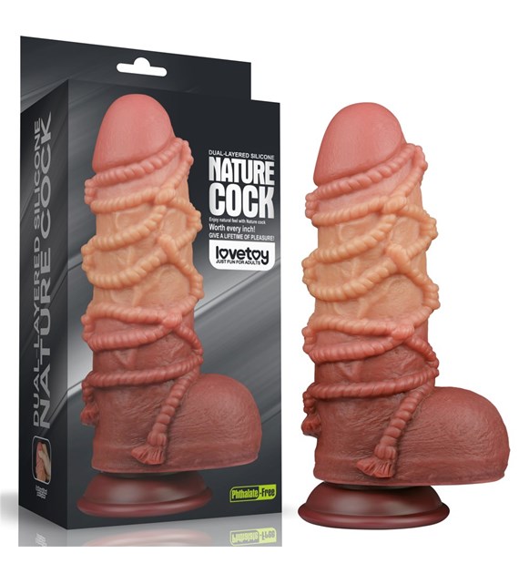 9.5'' DUAL LAYERED PLATINUM SILICONE COCK WIT