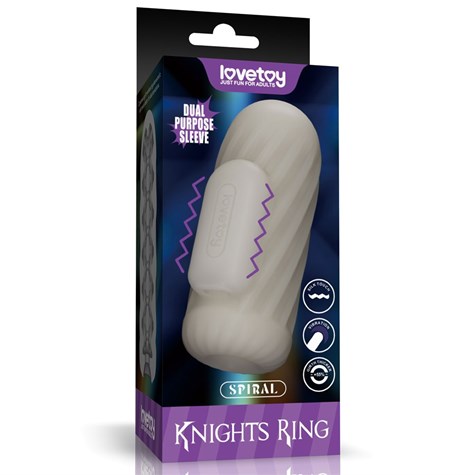 MASTURBATOR KNIGHTS RING VIBRATING DUAL PURPOSE SLEEVE-SPIRAL