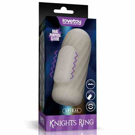 MASTURBATOR KNIGHTS RING VIBRATING DUAL PURPOSE SLEEVE-SPIRAL