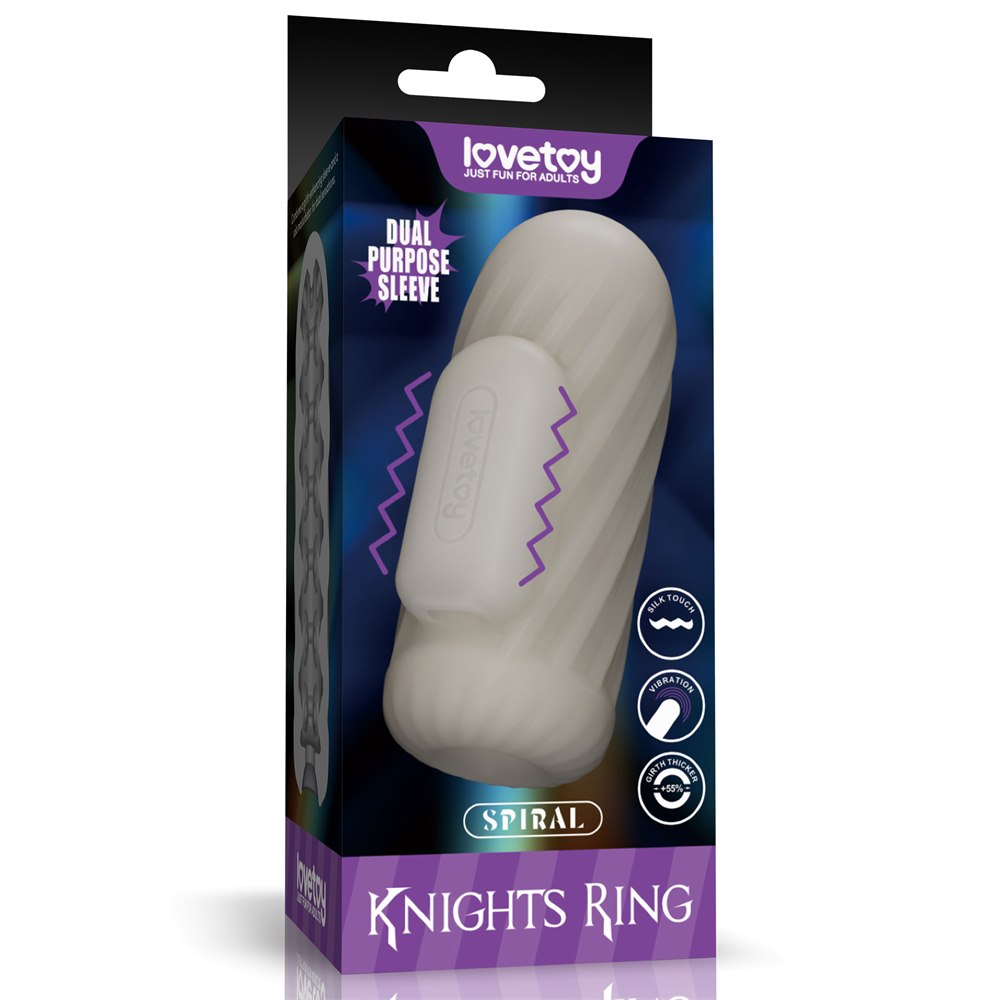 MASTURBATOR KNIGHTS RING VIBRATING DUAL PURPOSE SLEEVE-SPIRAL