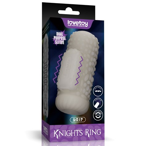 MASTURBATOR KNIGHTS RING VIBRATING DUAL PURPOSE SLEEVE-DRIP