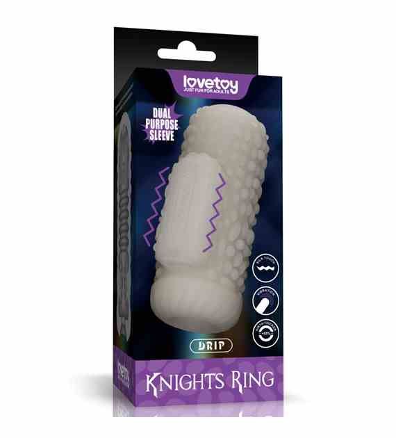 MASTURBATOR KNIGHTS RING VIBRATING DUAL PURPOSE SLEEVE-DRIP