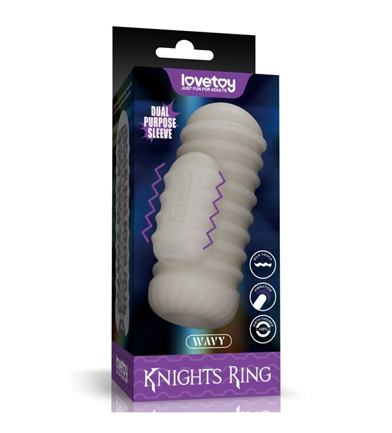 MASTURBATOR KNIGHTS RING VIBRATING DUAL PURPOSE SLEEVE-WAVY