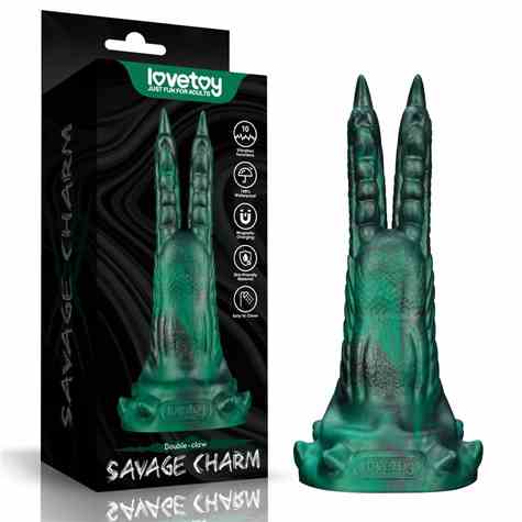 WIBRATOR SAVAGE CHARM DOUBLE-CLAW VIBRATING SILICONE DILDO