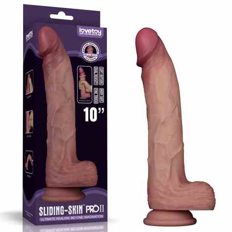 DILDO 10'' SLIDING SKIN PRO II DUAL LAYER SILICONE DONG