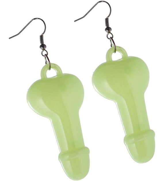 KOLCZYKI W KSZTAŁCIE PENISÓW FLUORESCENCYJNE