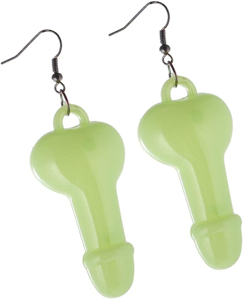 FLUORESCENT PENIS-SHAPED EARRINGS