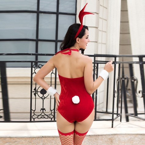CHRISTMAS BUNNY COSTUME 5-PIECE S/M