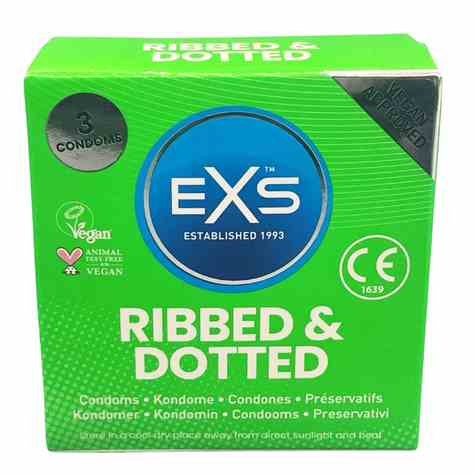 PREZERWATYWY 3 SZT. EXS RIBBED AND DOTTED