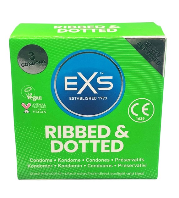 PREZERWATYWY 3 SZT. EXS RIBBED AND DOTTED