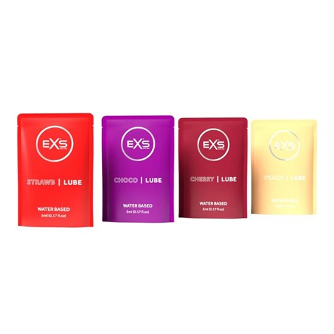100 PCS EXS FLAVOURED LUBE SACHETS 5ML