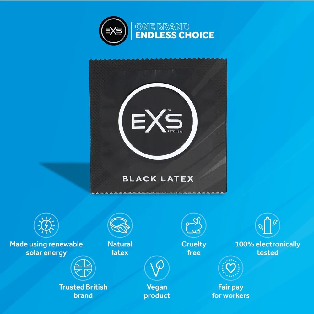 PREZERWATYWY 48 SZT. EXS BLACK LATEX CONDOMS - 4