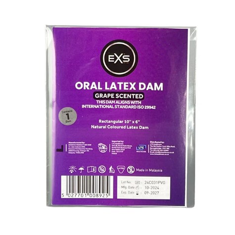 PREZERWATYWY DO SEKSU ORALNEGO EXS ORAL DAM GRAPE SCENT