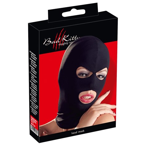 LINGERIE BDSM HEAD MASK EYES & MOUTH BK