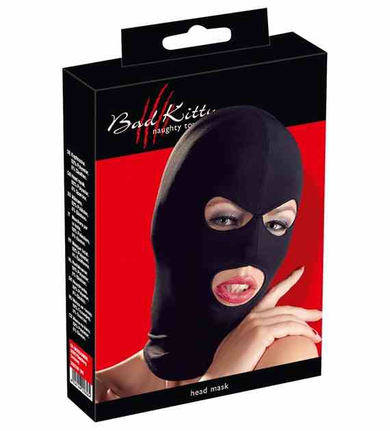 BIELIZNA BDSM HEAD MASK EYES & MOUTH BK