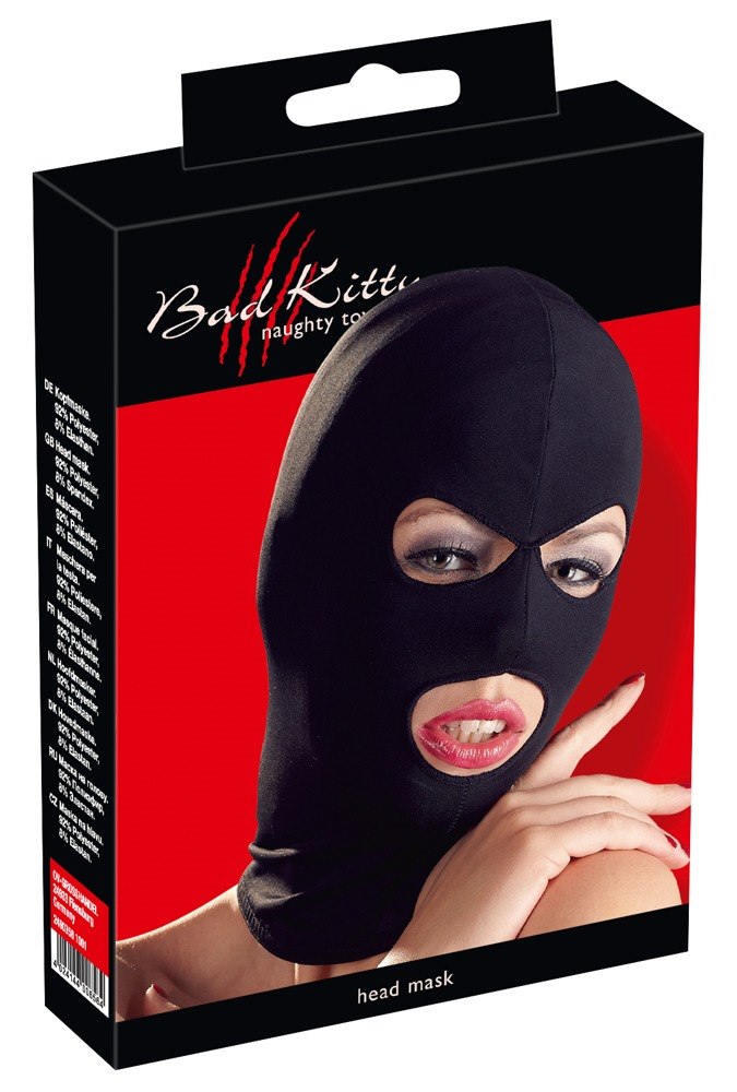 LINGERIE BDSM HEAD MASK EYES & MOUTH BK