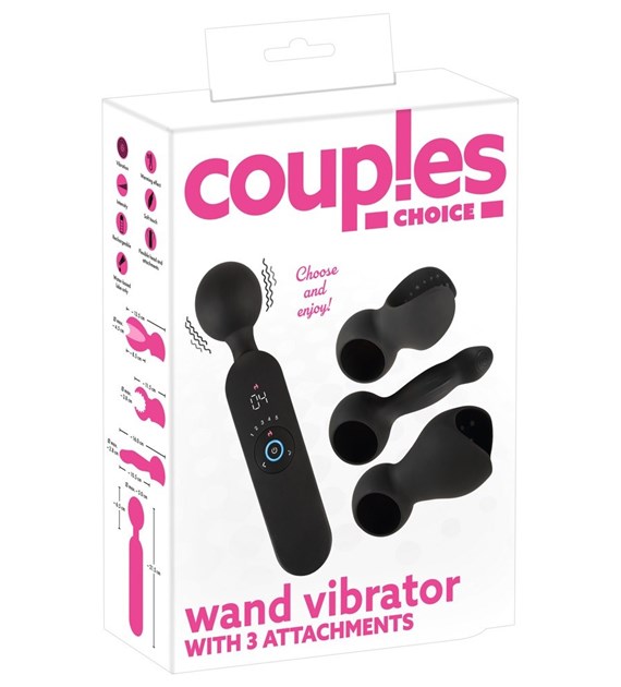 WAND VIBRATOR WITH 3 ATTACHMENTS