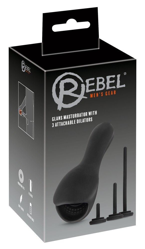 GLANS VIBRATOR WITH 3 ATTACHABLE DILATORS