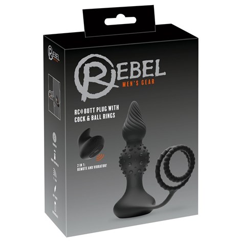 RC BUTT PLUG WITH COCK & BALL RINGS