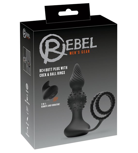 RC BUTT PLUG WITH COCK & BALL RINGS
