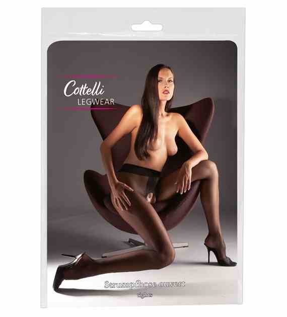 RAJSTOPY CROTCHLESS TIGHTS BLACK L