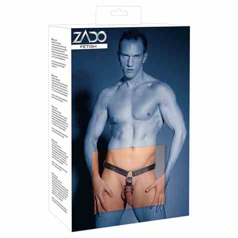 SKÓRZANE STRINGI Z DILDO MEN'S THONG HARNESS+PLUG L/XL