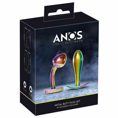 METAL BUTT PLUG SET IN RAINBOW COLOURS