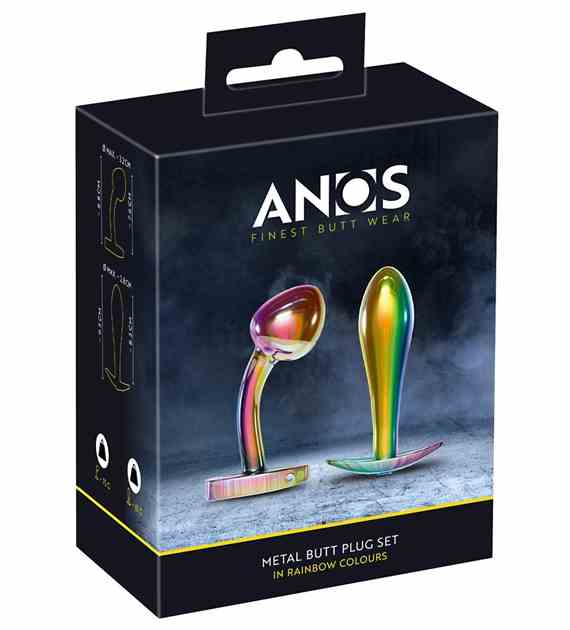 METAL BUTT PLUG SET IN RAINBOW COLOURS
