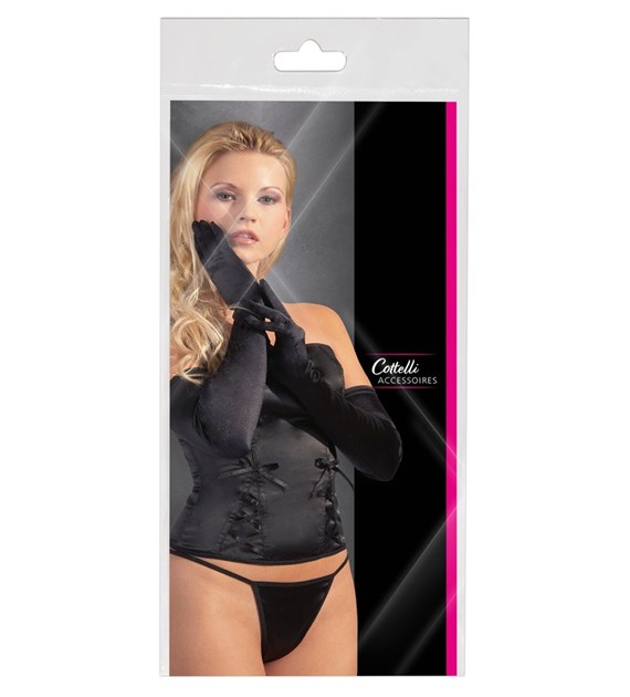 RĘKAWICZKI SATIN GLOVES BLACK S-L