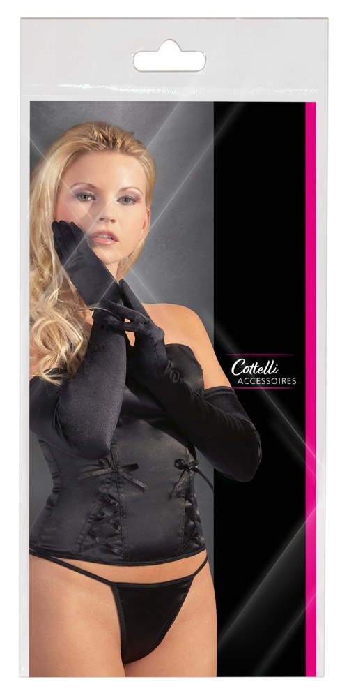 SATIN GLOVES BLACK S-L