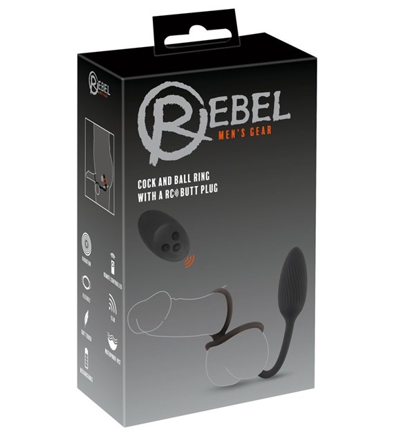 PIERŚCIEŃ COCK AND BALL RING WITH RC BUTT PLUG