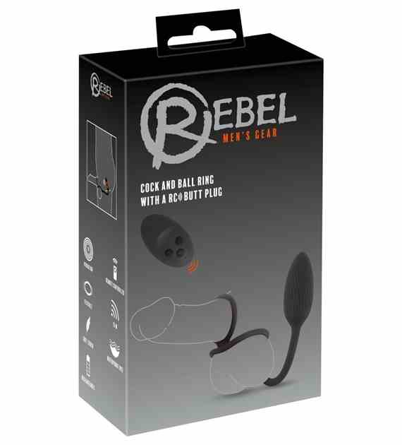 PIERŚCIEŃ COCK AND BALL RING WITH RC BUTT PLUG