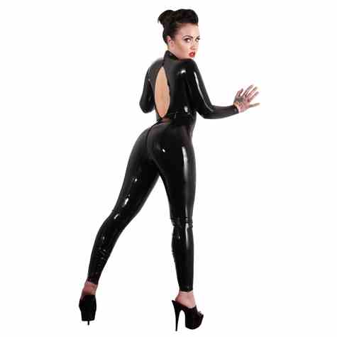 KOMBINEZON LATEX CATSUIT BLACK L