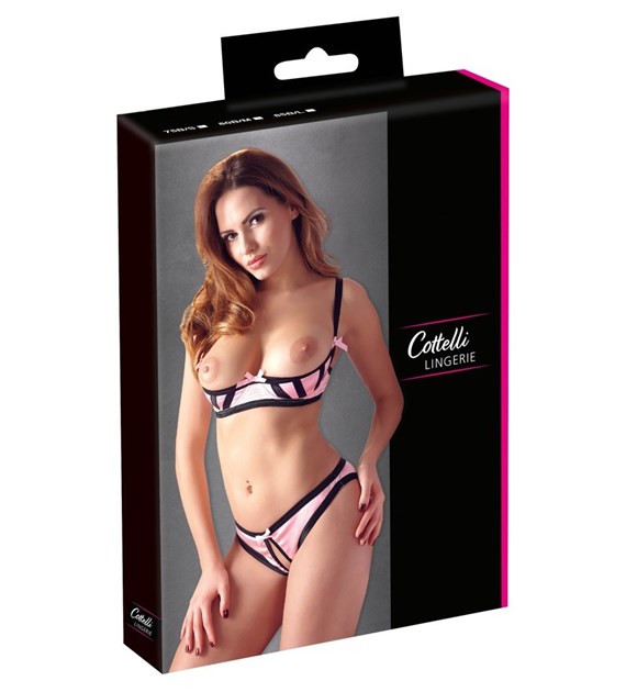 ZESTAW HALF-CUP BRA SET ROSE 75B/S