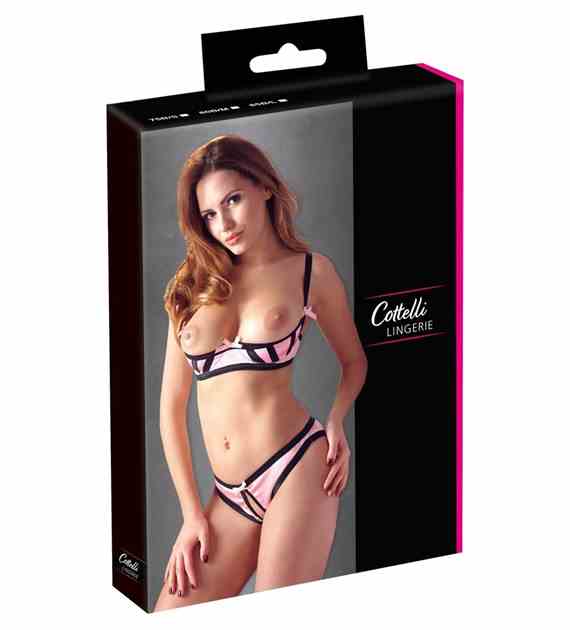 ZESTAW HALF-CUP BRA SET ROSE 85B/L