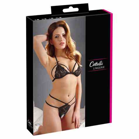 ZESTAW LACE SET BLACK S