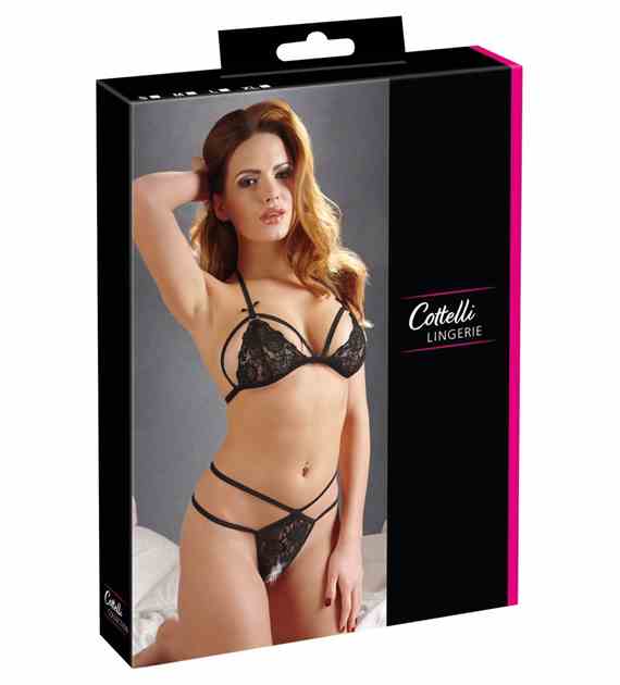 ZESTAW LACE SET BLACK S