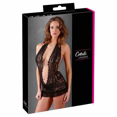 PIŻAMA LACE DRESS BLACK S