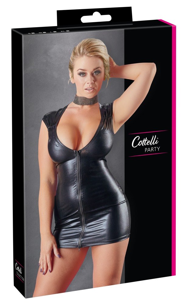 WETLOOK DRESS WITH ZIP M
