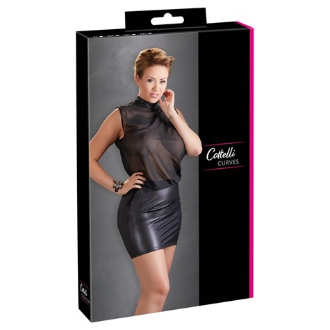 DRESS TRANSPARENT BLACK 2XL