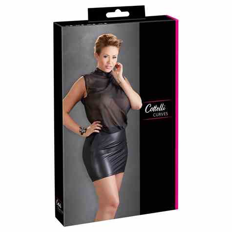 SUKIENKA DRESS TRANSPARENT BLACK 4XL
