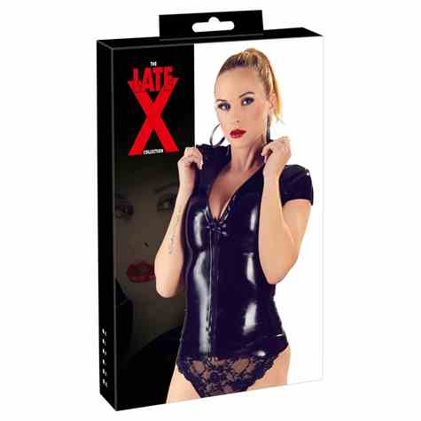 BIELIZNA BDSM LATEX SHIRT ZIP BLACK L