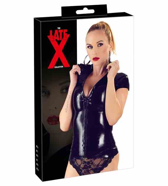 BIELIZNA BDSM LATEX SHIRT ZIP BLACK L