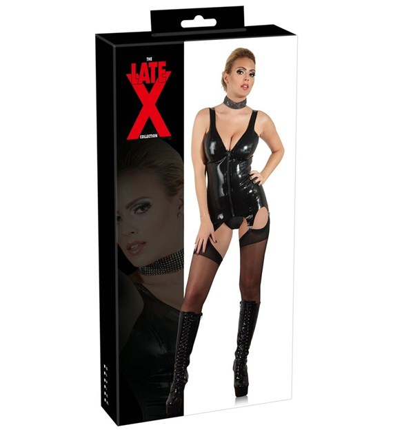 LINGERIE BDSM LATEX BASQUE BLACK S