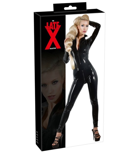 LINGERIE BDSM LATEX CATSUIT BLACK S