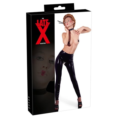 LINGERIE BDSM CROTCHLESS LATEX LEGGINGS XL