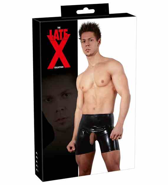 SZORTY LATEX PANTS WITH PENIS/TESTICLE HOLE S