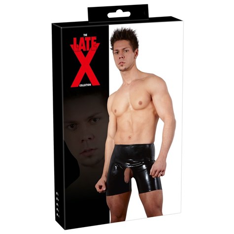 LATEX PANTS WITH PENIS/TESTICLE HOLE L